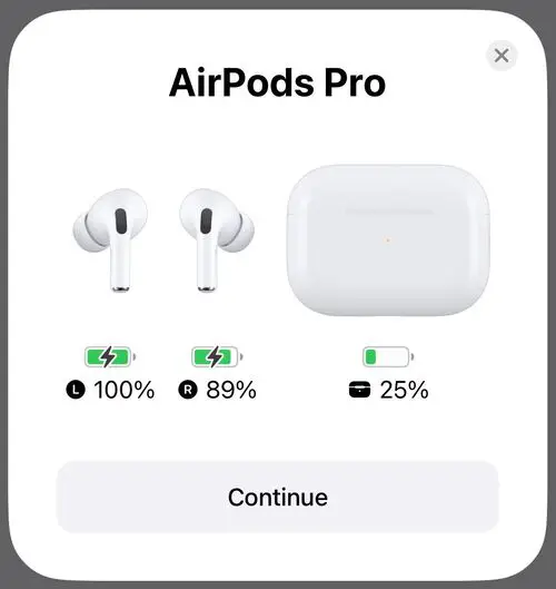 AirPods Battery Life Remaining Screen