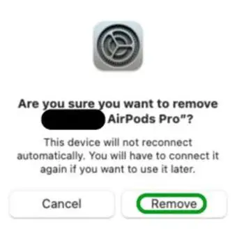 How to disconnect AirPods using a MacBook - Confirm AirPods Removal