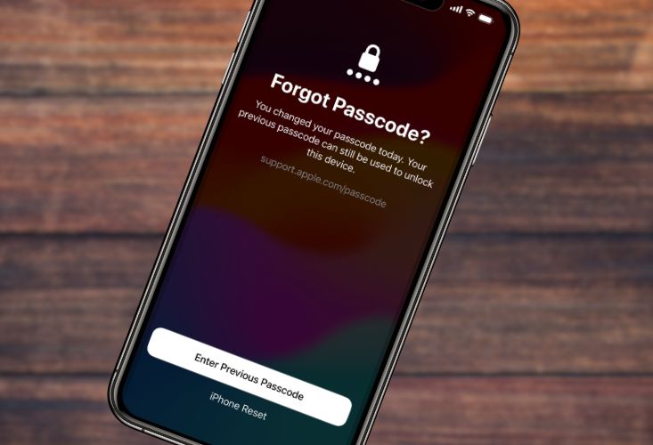 Enter old passcode on iPhone