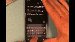 Image showing how to use the keyboard as a trackpad on an iPhone