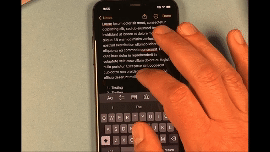 Instructions how to select text using tap on iPhone